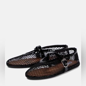 ALAIA FISHNET BALLET FLATS
